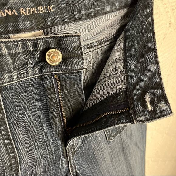 NWT BANANA REPUBLIC | Blue Dark Wash Bootcut Denim "Herringbone" Jeans | Bottoms - Picture 4 of 9